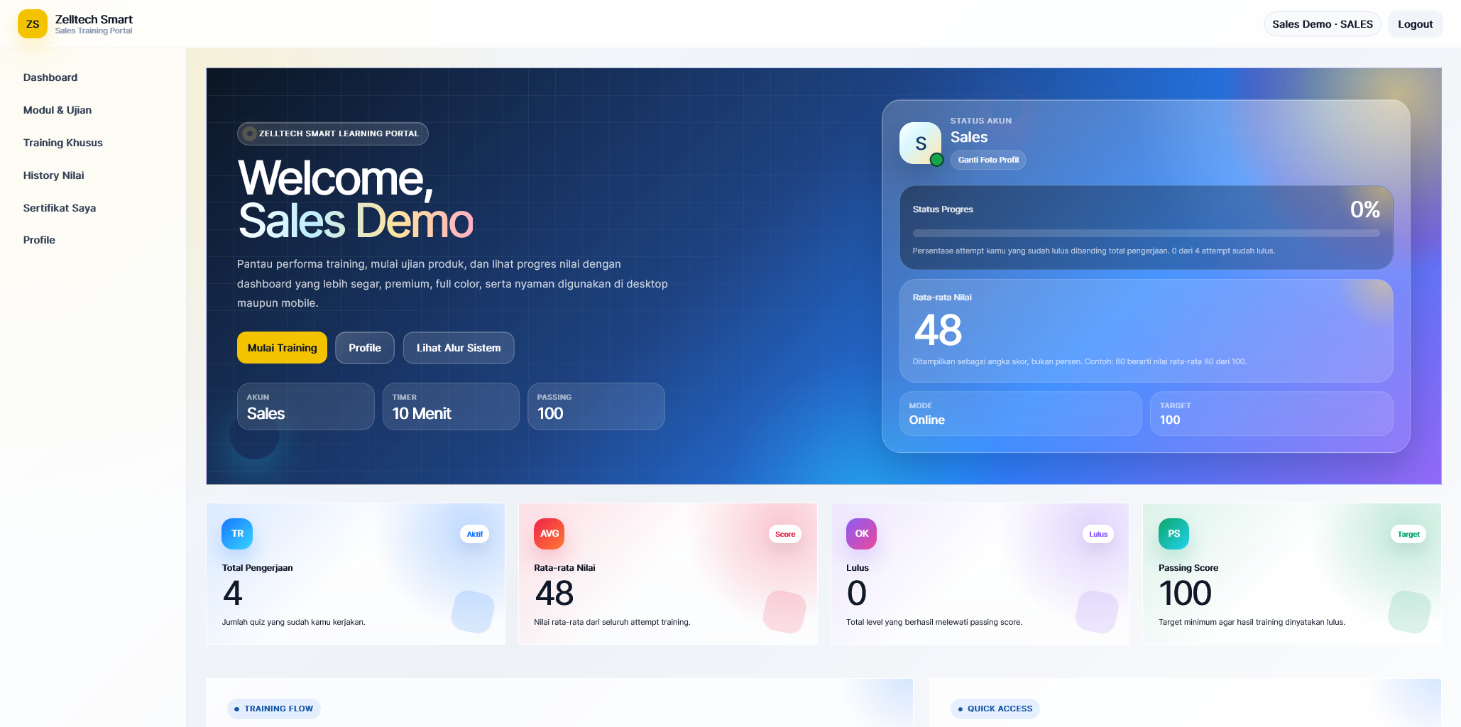 Screenshot 2 Portal Trining Sales